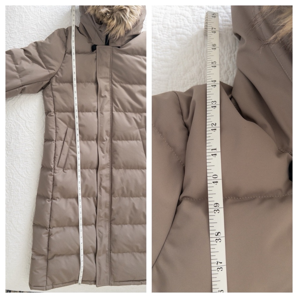 NWT Golden Powder Parka Long Aritzia Waterproof Windproof Faur Fur Taupe Size L - Picture 14 of 15